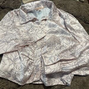 Light Pink Botanical Button-Down Shirt